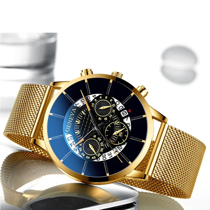 1 шт. мужские часы Reloj Hombre Relogio Masculino из нержавеющей стали с календарем кварцевые