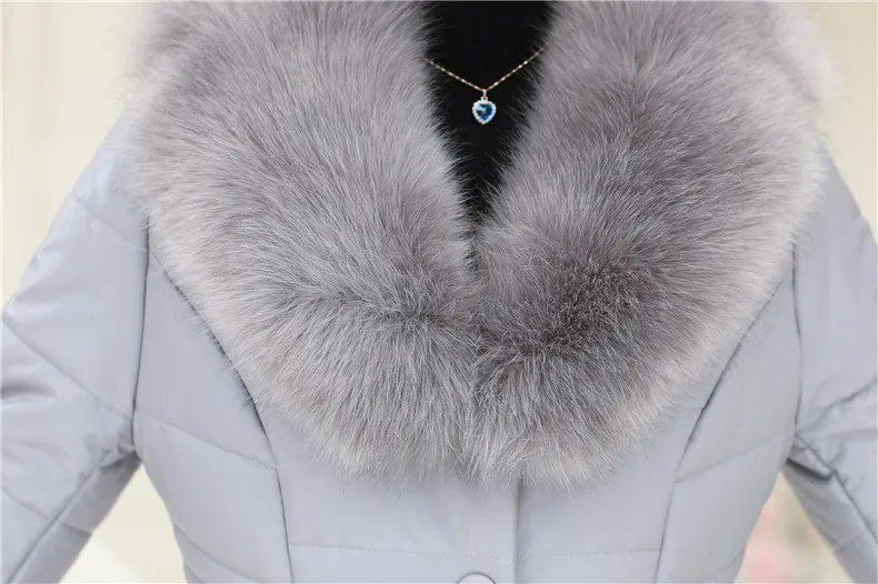 ASLTW XL-5XL Plus Size Long Leather Jacket Women New Winter Fur Collar Coat Women Single-breasted Cotton Pu Leather Jackets