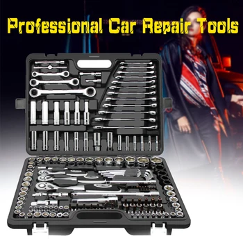 

Hand Tool Set General Household Hand Tool Kit with Plastic Toolbox Storage Case Socket Wrench Screwdriver For Auto Repair Tools