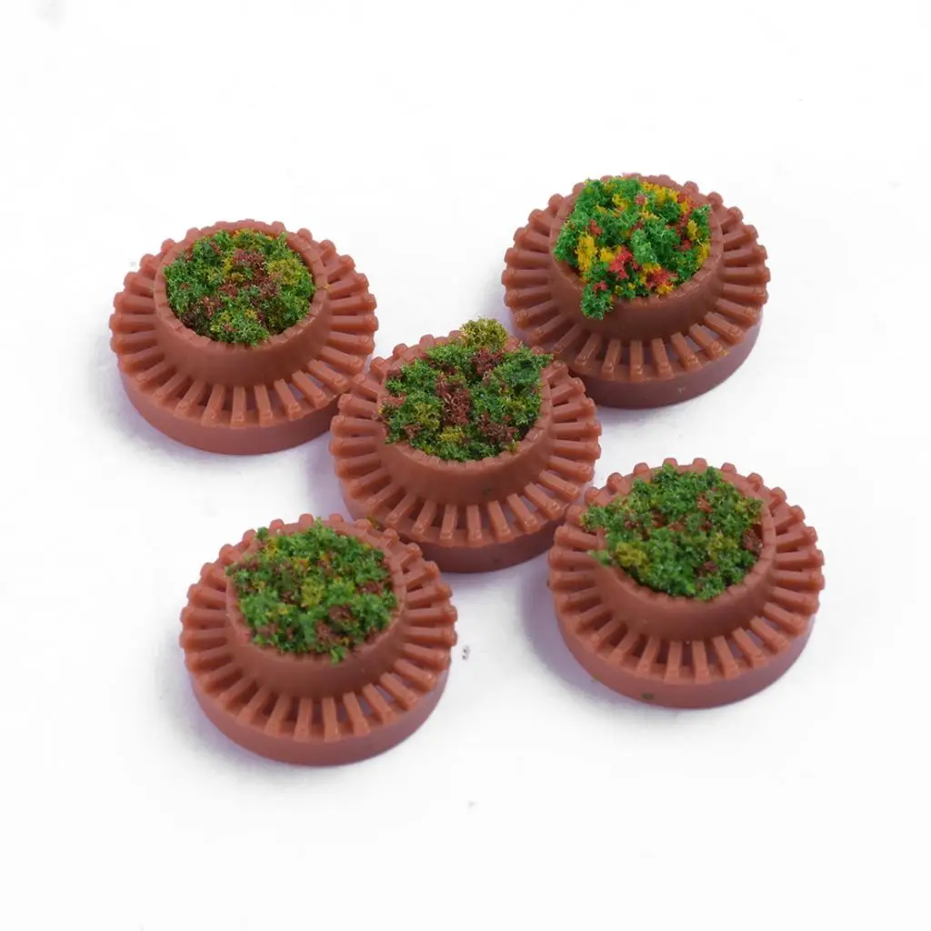 5pcs 1:150 Scale Plastic Flower Beds For Doll House DIY Sand Table Layout