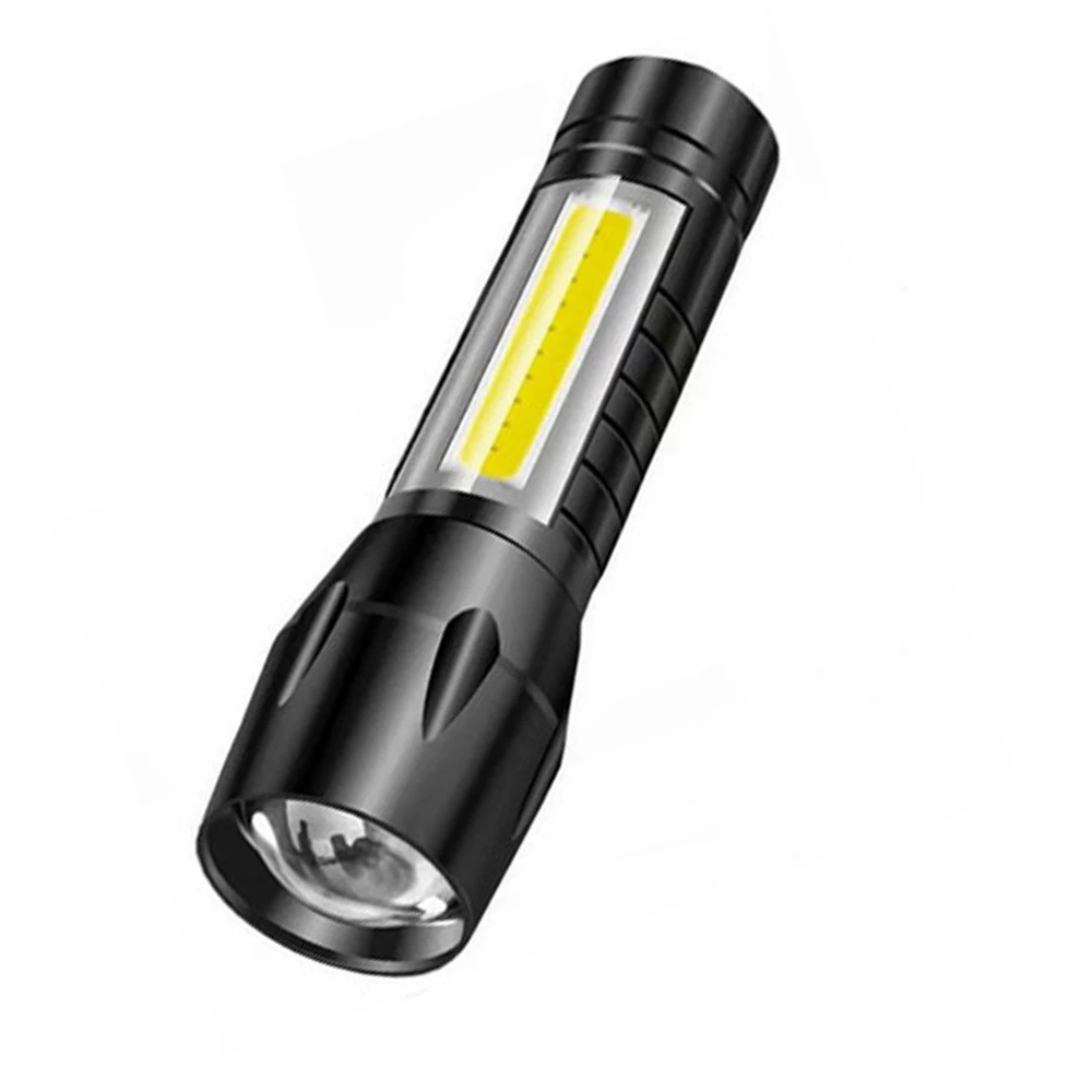 Built In Battery Q5 Portable Mini Led Flashlight Zoom Torch COB Lamp 2000 Lumens Adjustable Penlight Waterproof for Outdoor