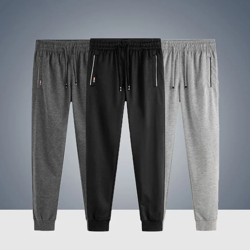 

Men Casual Sweatpants Spring Autumn Sweatpants Solid Male Big Size Elastic Mens Sportswear Breathable Gyms Jogger Pants 2019 New