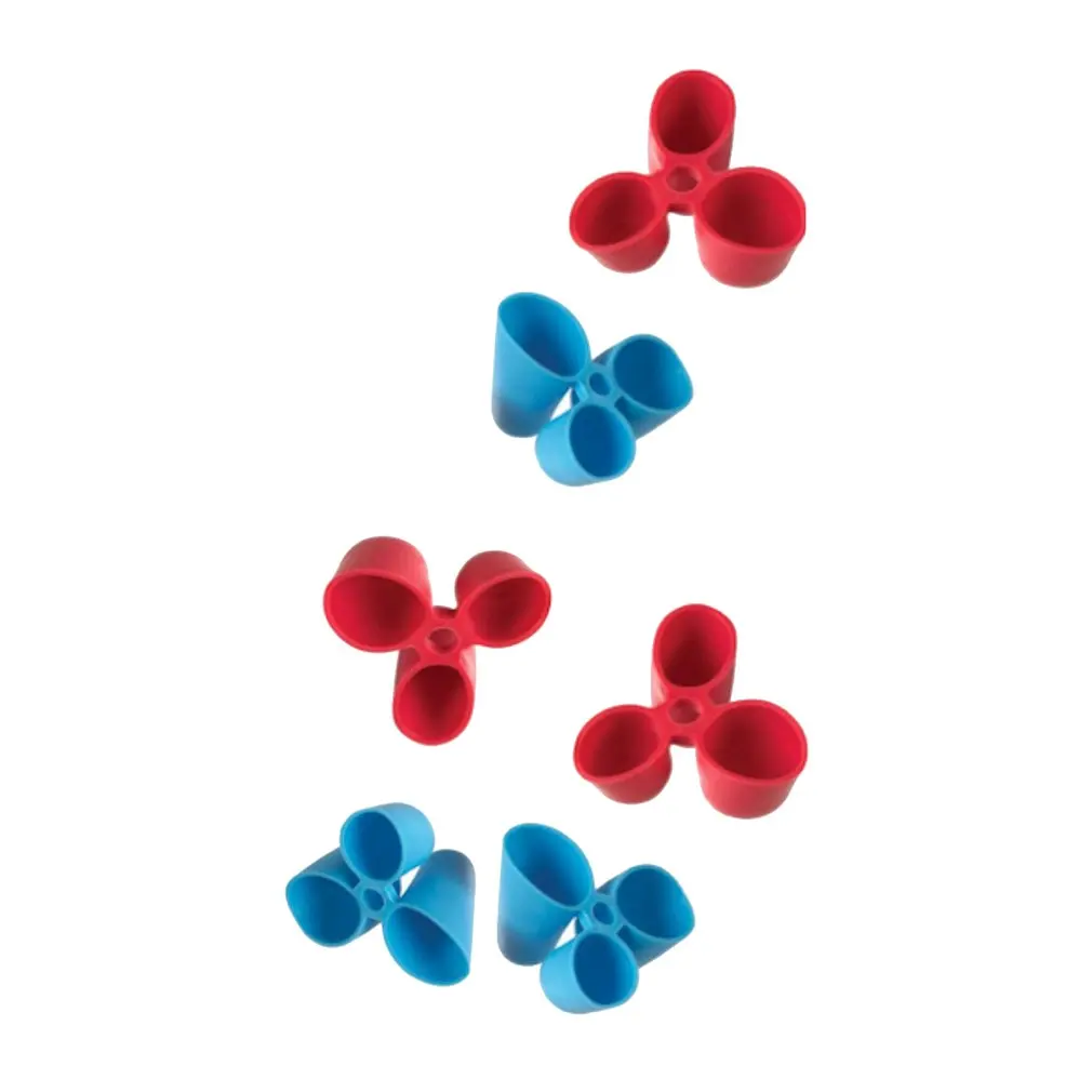 3Pc Red And 3Pc Blue Детский держатель для карандашей инструменты силиконовые три пальца Эргономичные инструменты для коррекции осанки карандаш захват для помощи в письме - Цвет: 3Pc Red And 3Pc Blue