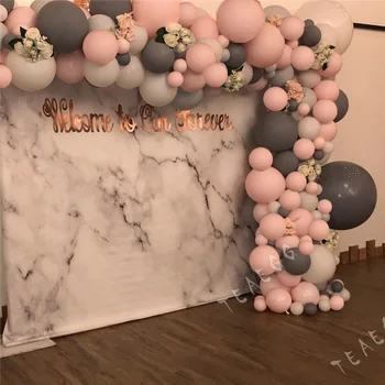 

141Pcs Double Layer Balloons Garland Arch Gray Pink Ballon Wedding Birthday Baloon For Birthday Party Decor Kids Baby Shower