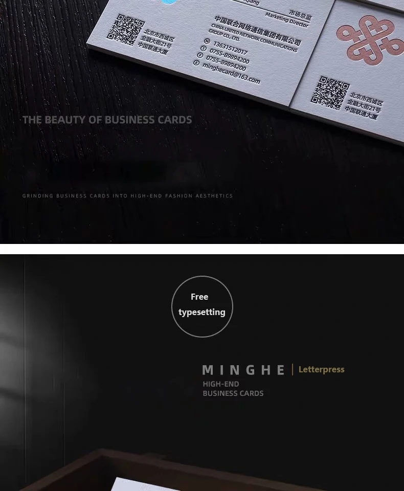 Cartões de Visita Logotipo de Papel Folha de Ouro Personalizado Impressão Grosso Livre Tiposetting Tipografia Estampagem Índice 530gsm 200 Pces 3 ??2