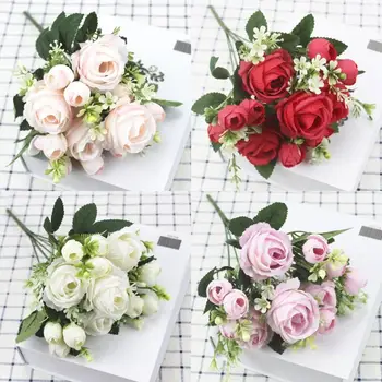 

A bunch of beautiful artificial peony roses silk flowers DIY home garden party wedding decoration artificial flowers