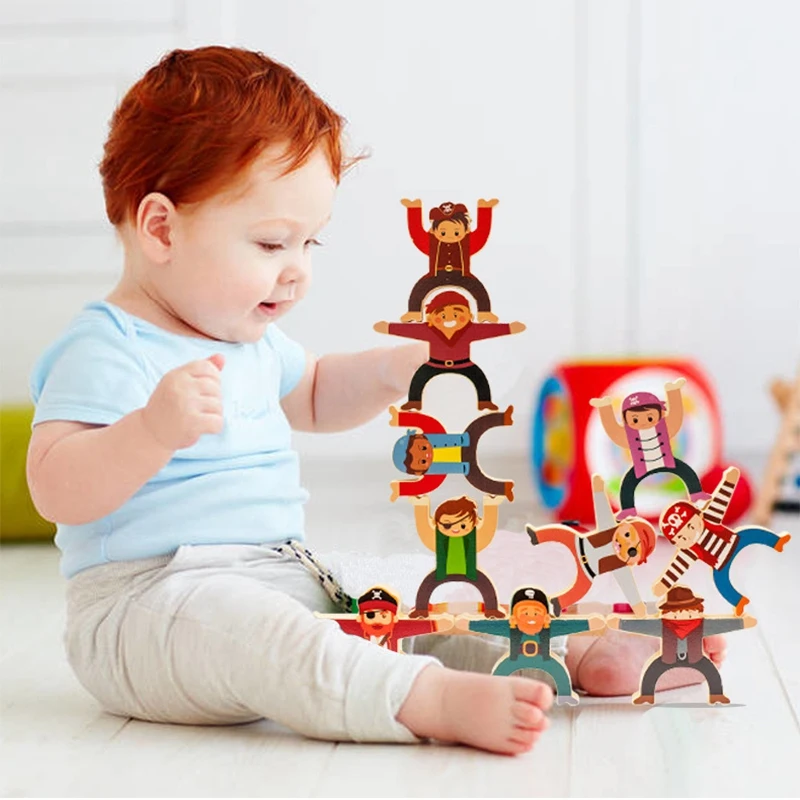 

16Pcs Blocks Balance Building Blocks Toy DIY Stack High Funny Educational Interactive Games Creative Toy for Kid