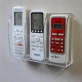 

Wall Mounted Organizer Storage Box Air Conditioner TV Remote Control Storage Case Phone Plug Holder Stand Container Acrylic