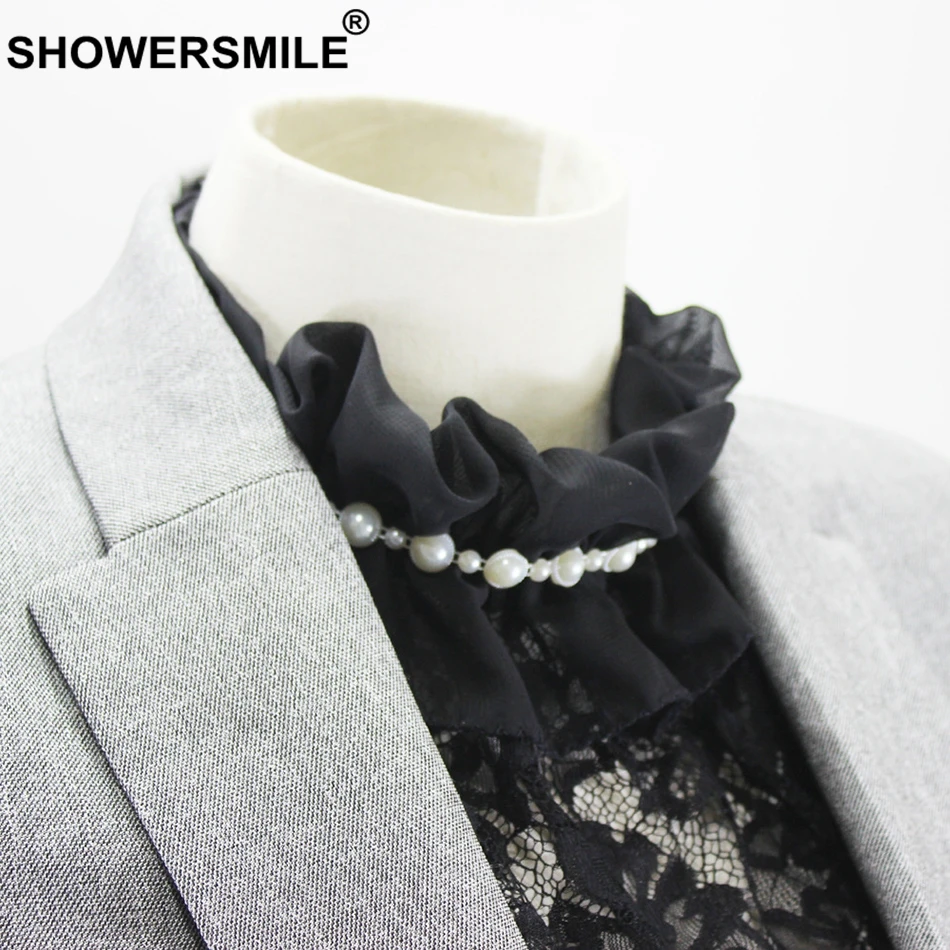 SHOWERSMILE съемные воротники женские черные кружевные женский съемный Элегантный