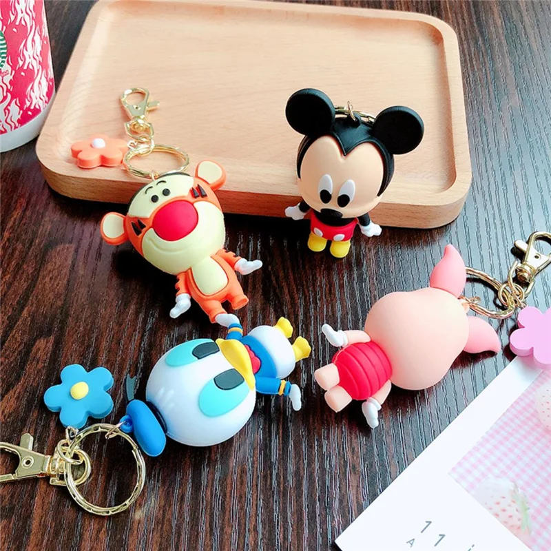 Hot Sale Disney Stitch Donald Duck Mickey Keychains Cartoon Baby Key Ring  Bag Key Chain Small Gift Bag Key Chain Event Souvenir