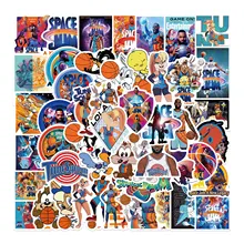 

50pcs Movie Cartoon Basketball Space Jam Stickers Scrapbook Skateboard Phone Cup Luggage Laptop Waterproof Graffiti Sticker Toys