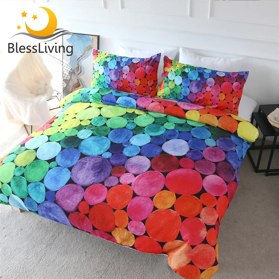 Sparkling Love Heart Duvet Cover Pillowcase Colorful Bedding Single Double King 