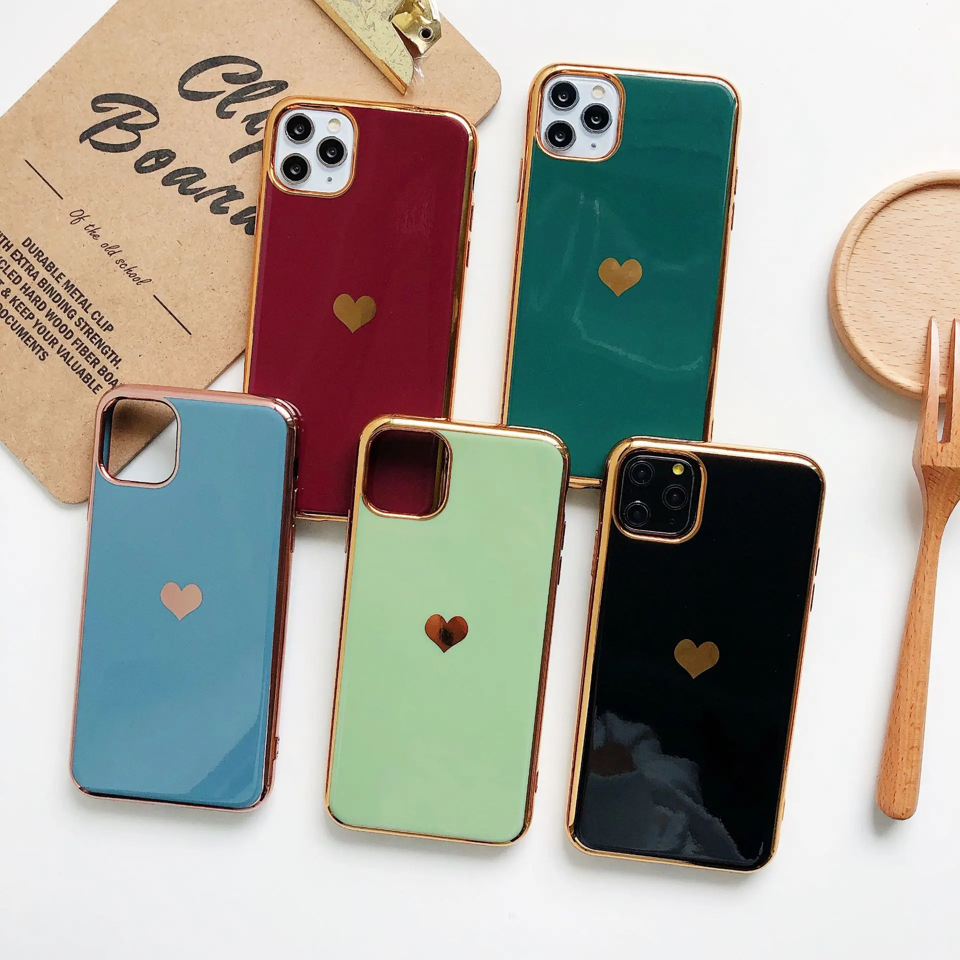 Роскошный сплошной цвет любовь сердце простой чехол для телефона iPhone 11 Pro Max Xr Xs