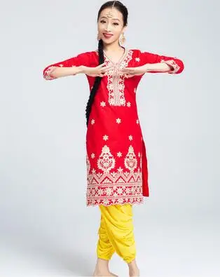 Leng Ha одежда для выступлений индийский сари женщина девушка красивая вышивка Йога танцевальный костюм Индия Топ - Цвет: A