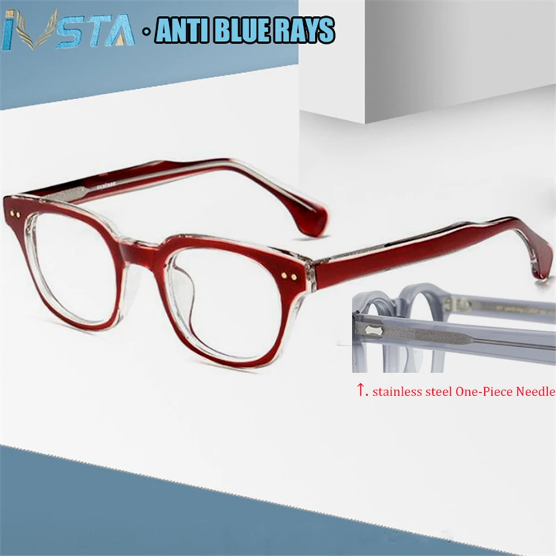 

IVSTA Cat Eye Glasses Frames for Women Myopia Optical Spectacle Frames Prescription Retro Vintage with Stainless Steel Needle