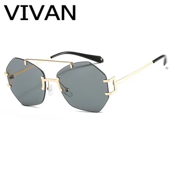 

Q18119 Sunglasses Women Rimless Alloy Frame Glasses Gradient Black Lens Men Sun Glasses UV400 Eyeglasses