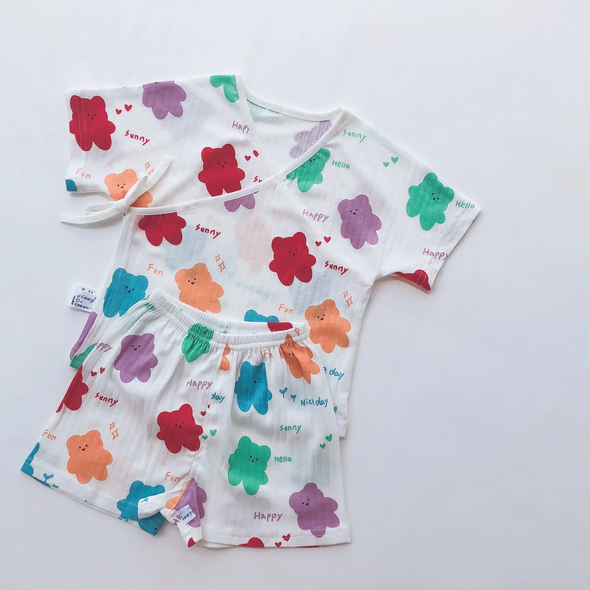 DX kimono bear Ins/горячая распродажа, Детская японская Пижама-кимоно новые летние шорты из хлопка для девочек детская одежда для сна с короткими рукавами и милым рисунком - Цвет: DX kimono bear