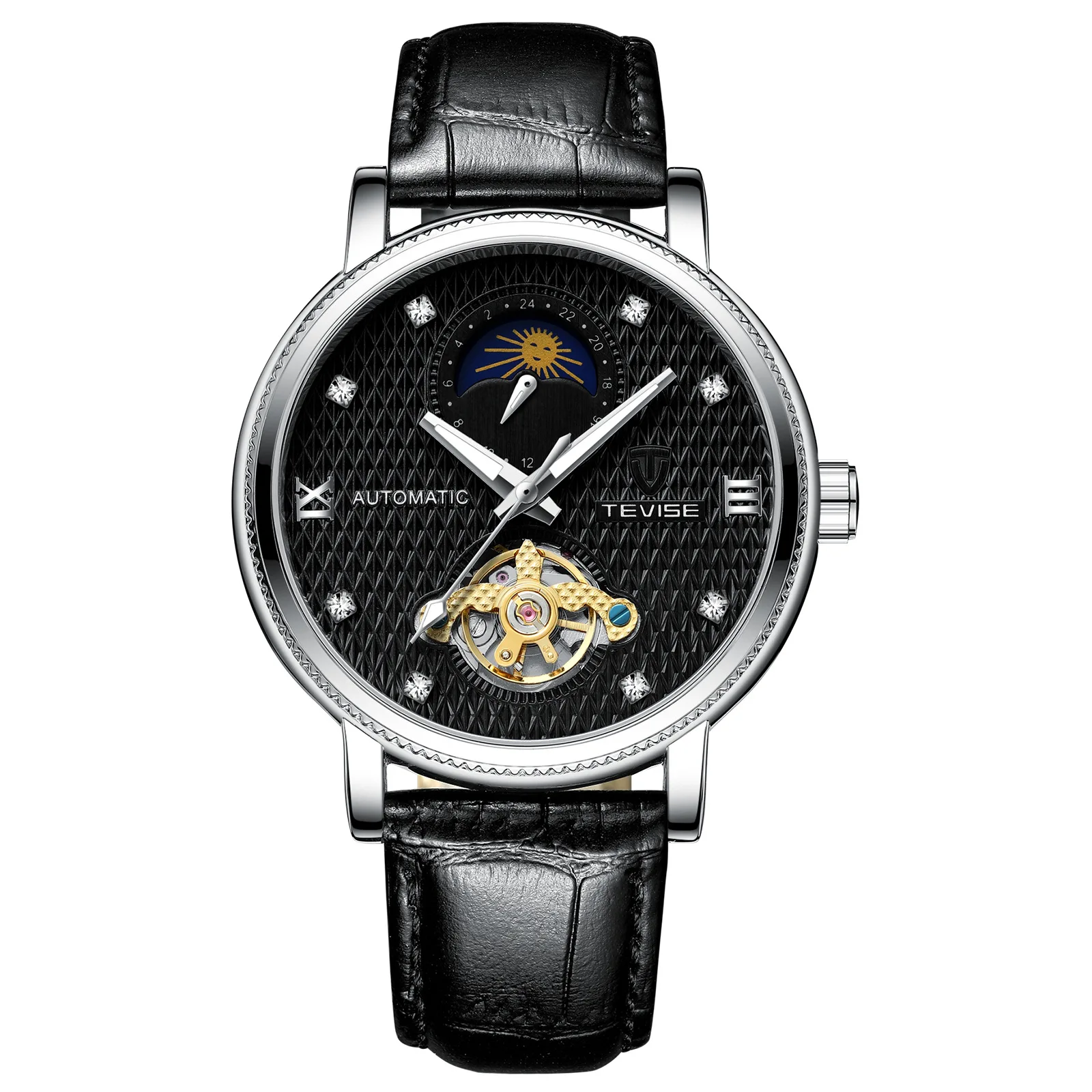 Tevise, роскошный бренд Tourbillon автоматические механические часы водонепроницаемые часы мужские спортивные мужские часы с ветром Relogio Masculino