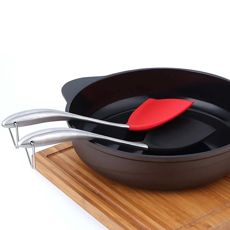 Non-Stick Silicone Cooking Spatula Stainless Steel Handle Wok Shovel Flexible Silicone Pancake Kitchen Cooking Black