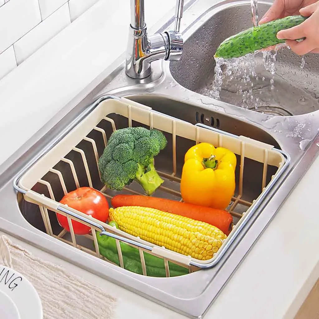 

Retractable Sink Water Filter Rack Drain Basket Kitchen Sink Drainer Counter Kitchen Dining & Bar Accessories decoration Basket