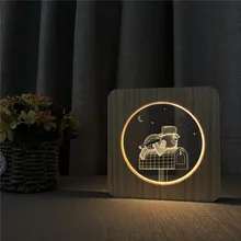 PostMail Коробка Форма 3D светодиодный Arylic деревянный ночник ламповый светильник переключатель управления врезной светильник для детской комнаты украсить подарок