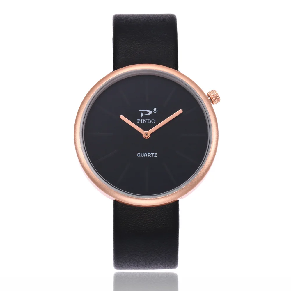 

New Style Top Grade Europe And America Fashion Simple Business Casual MEN'S Watch Popular Leather Belt Quartz Watch Men And Wome