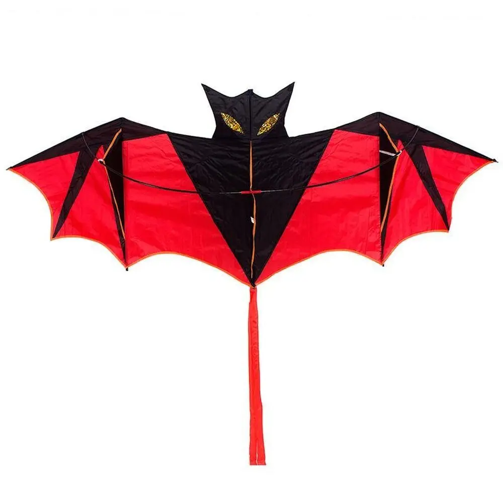 Воздушный змей Bat Power с ручкой в форме летучей мыши черного красного цветов для