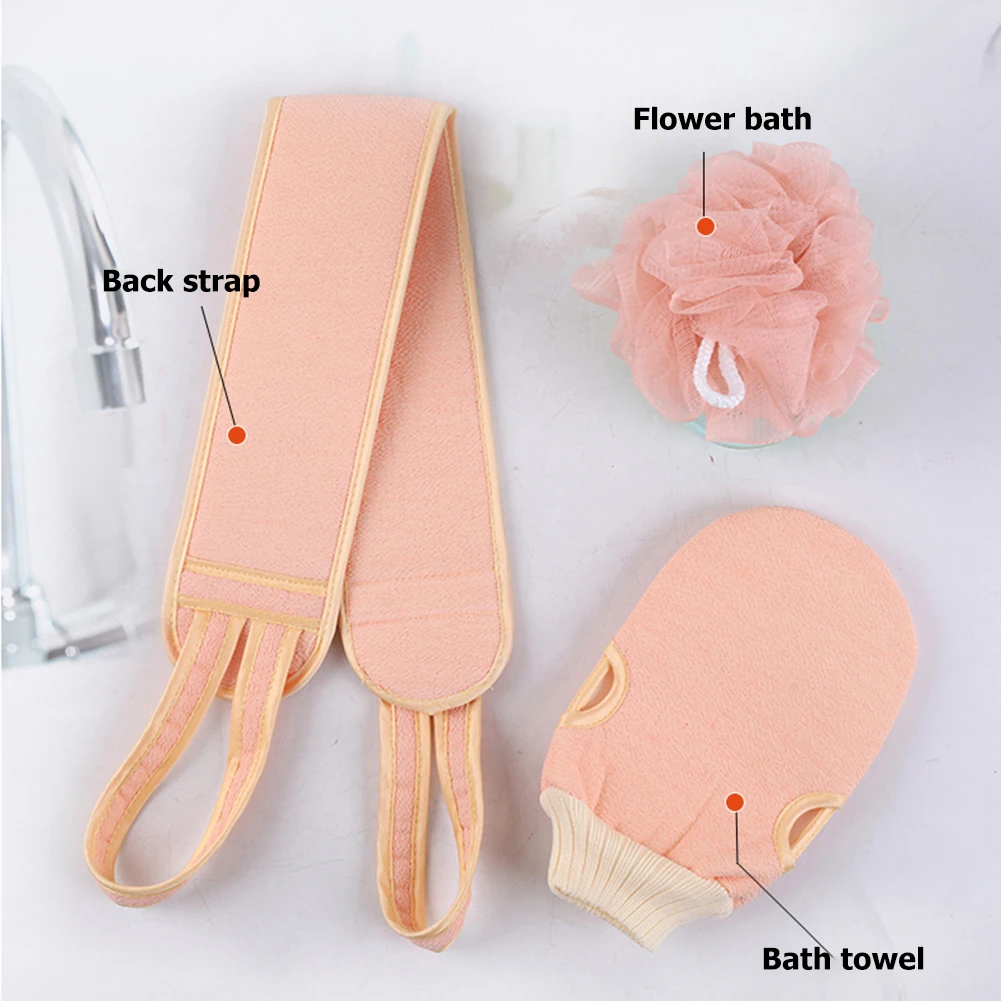 Set Washcloth Bath-Gloves Shower-Ball Exfoliating-Skin-Towel Back-Scrubber Soft-Brush