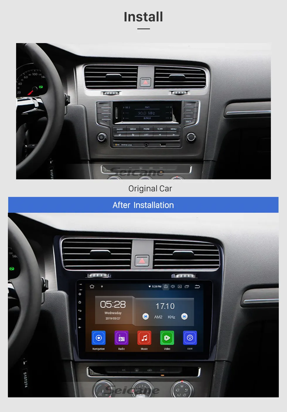 Excellent Seicane 10.1 Inch OEM Android 9.0 Car Radio GPS Navi Multimedia For 2013 2014 2015 VW Volkswagen GOLF 7 WiFi BT Music SWC 1 Excellent Seicane 10.1 Inch OEM Android 9.0 Car Radio GPS Navi Multimedia For 2013 2014 2015 VW Volkswagen GOLF 7 WiFi BT Music SWC 1