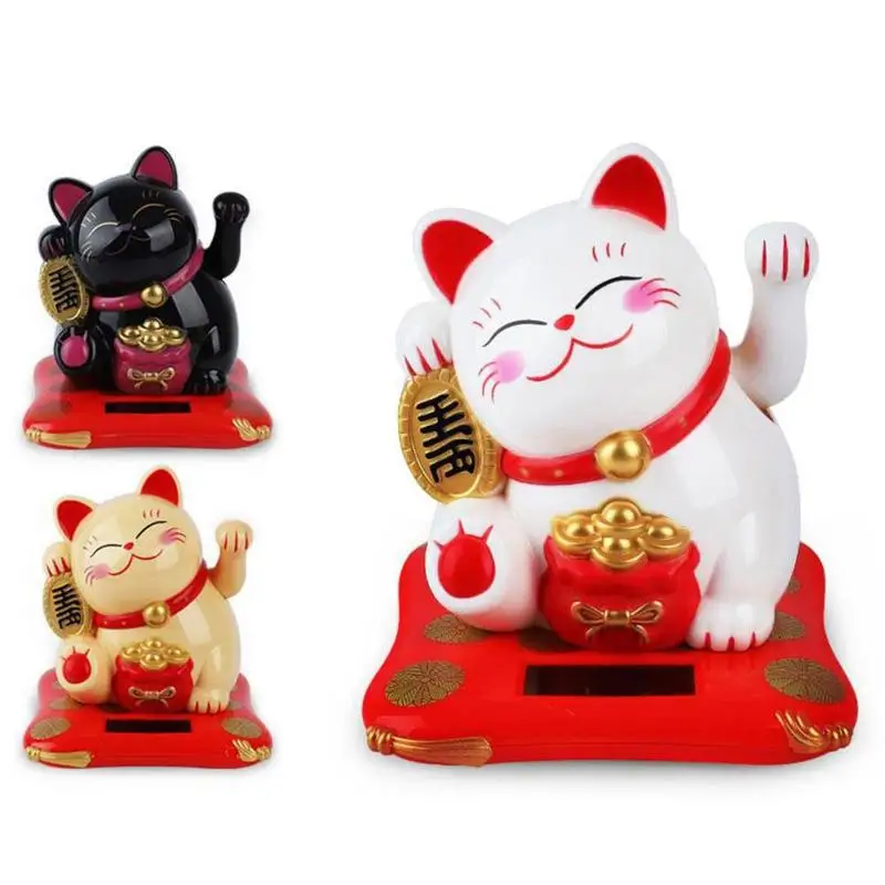 Мода на солнечных батареях Maneki Neko радушный Кот удача для дома автомобиля отеля