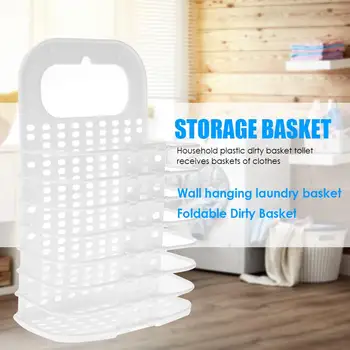 

Plastic Folding Wall Hanging Laundry Basket for Toy Storage Dirty Clothes Large Capacity Dirty Clothes Storage Organizer