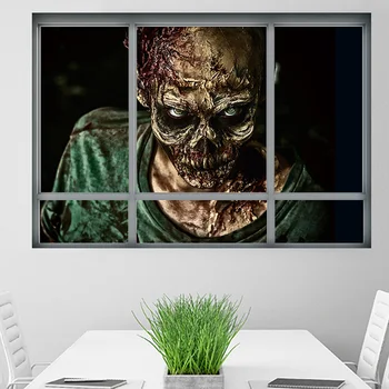 

Halloween Zombie Wall Stickers Horror Poster Window View Big Size Sticker Halloween Gifts Room Decoration Wall Decals Kids Gifts