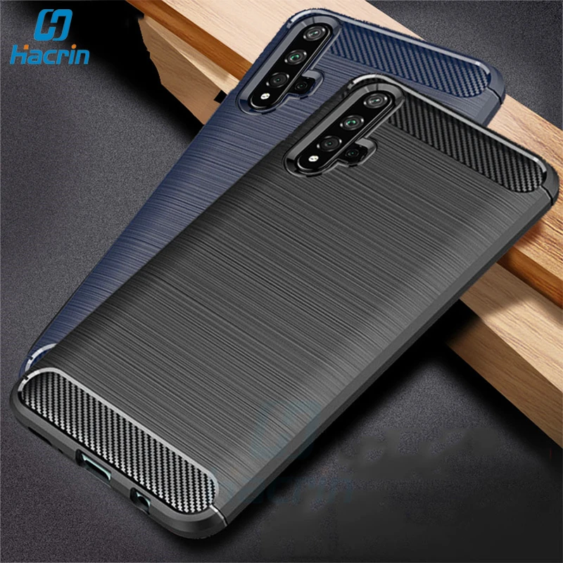 For Huawei Nova 5T Case Carbon Fiber Cover Full Protection Phone Honor 20 Pro Shockproof Bumper Shell |