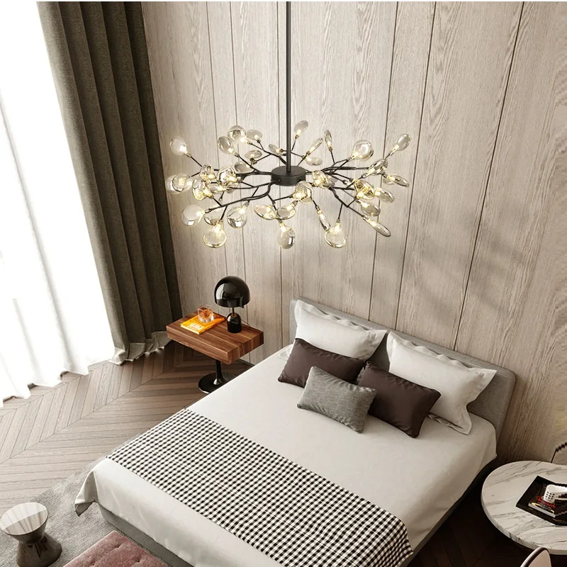 2020 Modern Firefly LED Chandelier Light Stylish Tree Branch Chandelier Lamp Decorative Firefly Ceiling Chandelies Hanging Light