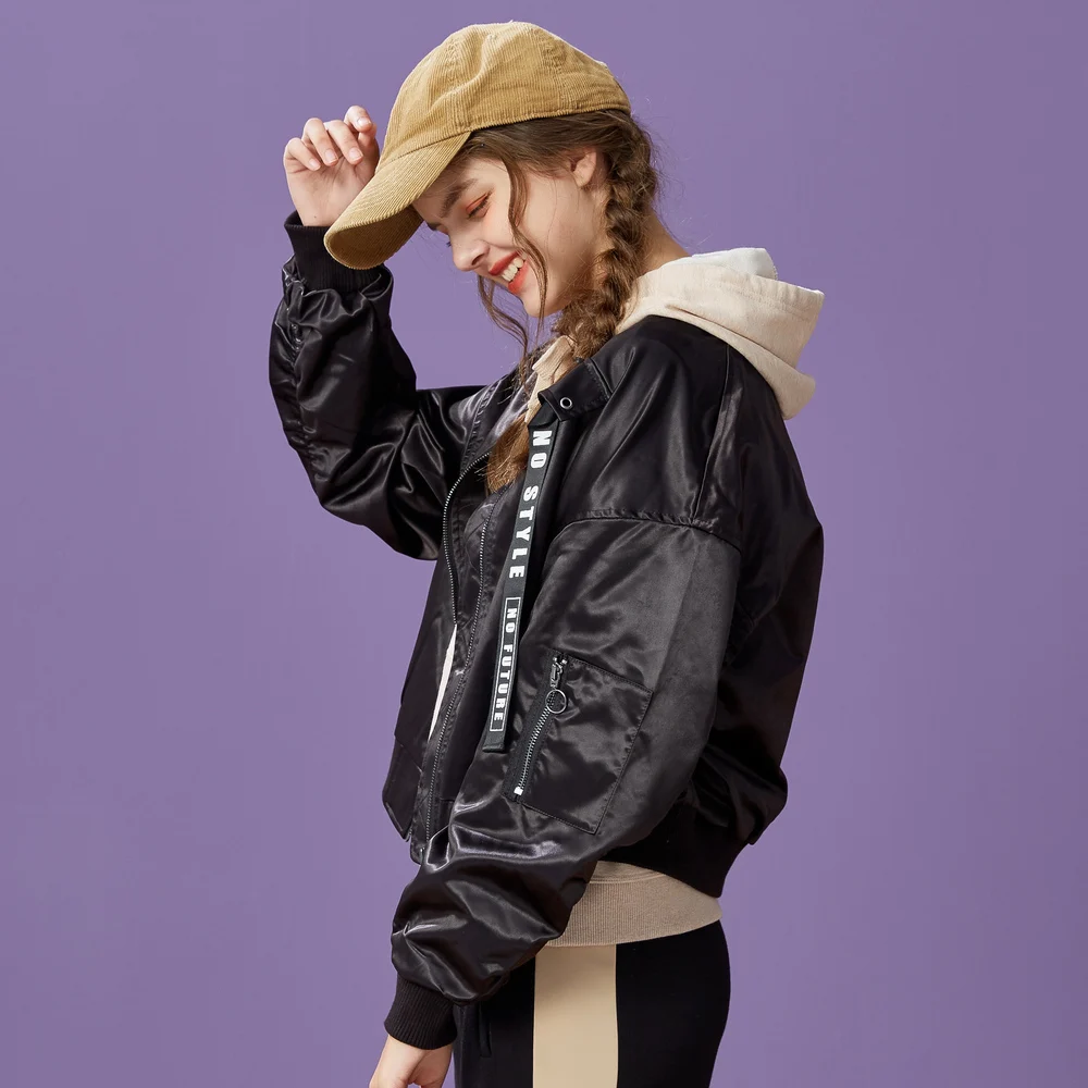 discounted Metersbonwe Fashion Windbreaker Women Coats Long Sleeve Jackets Bomber Short paragraph Jacket Femal