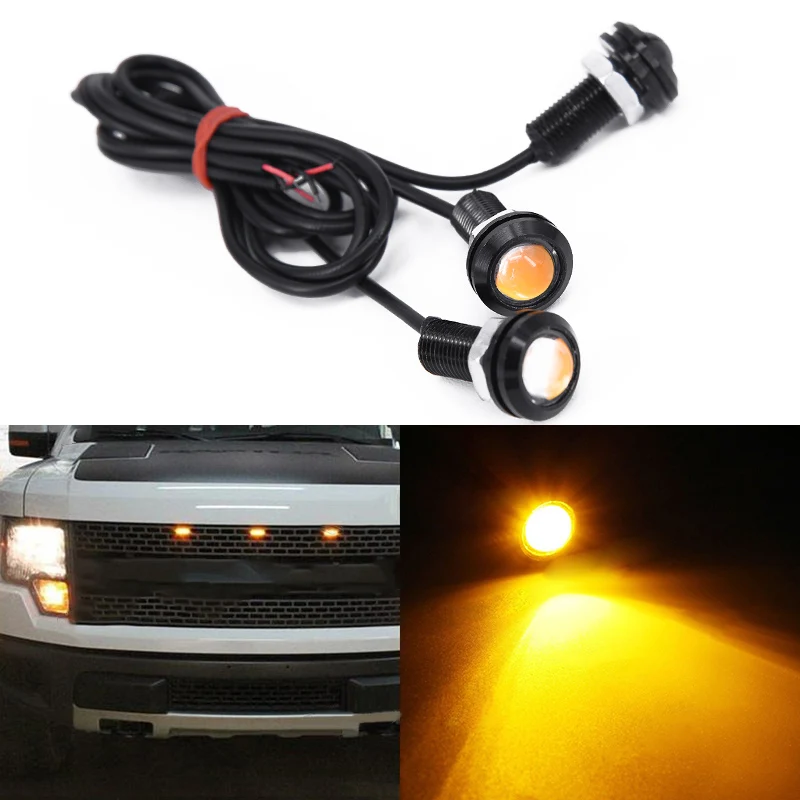 3x Amber LED Light For 2013- Ford F150 Raptor Style Grille Light Waterproof