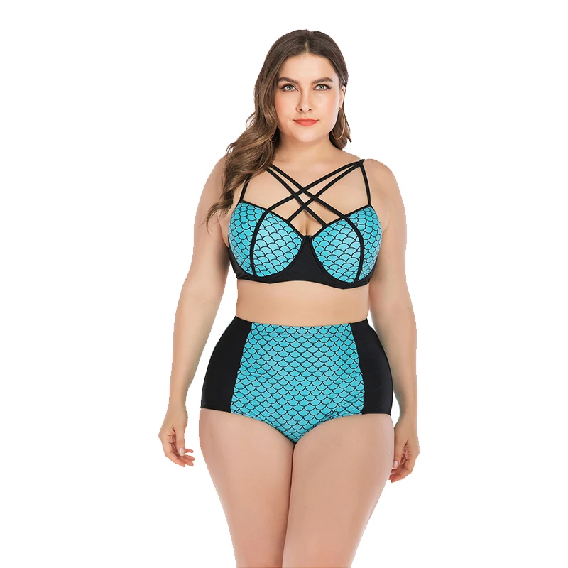 Bikini swimwear ladies two-piece swimsuit Biquini swimsuit sexy bikini suit female sense women's plus size swimsuit - Color: 6641