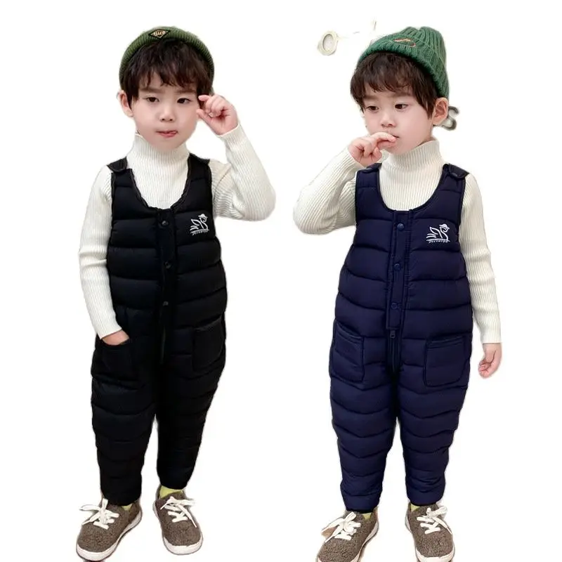 Children Overalls Winter Children Warm Overalls Autumn Girls Boys Thick Pants Baby Girl Jumpsuit For 1-5 years
