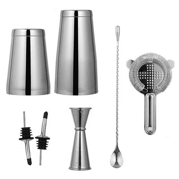 

New-Bartender Mojito Kit,800Ml Stainless Steel Bar Shaker Tool Set Boston Cocktail Shaker Bar Set Cocktail Kit