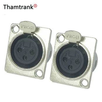 

10pcs/lot 3 Pin XLR Female Panel Mount Metal Nickel Plated XLR Jack Socket 2 Holes Panel Chassis Microphone MIC Cable Connector