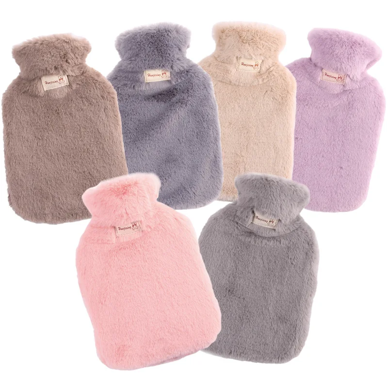 800ml / 1800ml garrafa de saco de água quente macia para manter quente no inverno portátil proteção reusável pelúcia cobrindo lavável à prova de vazamento