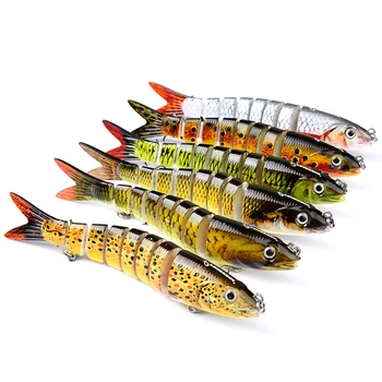 

PROBEROS 6Pcs Segment Swimbait Fishing Lures Double Hooks Designed Crank Plastic Hard Baits 13.28cm Length