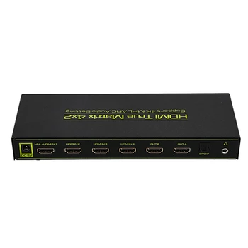 

Hot-HDMI Matrix 4X2 Splitter Switch Support ARC/PIP/Audio Extractor/EDID, True Matrix HDMI Splitter Switch Amplifier US Plug