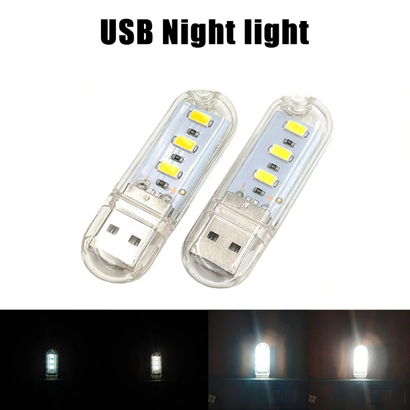 

USB LED Book Lights 3LEDs 5730sm LED Bulb 5V Power Input White & Warm White USB Night Light For PC Computer Laptop Power Bank