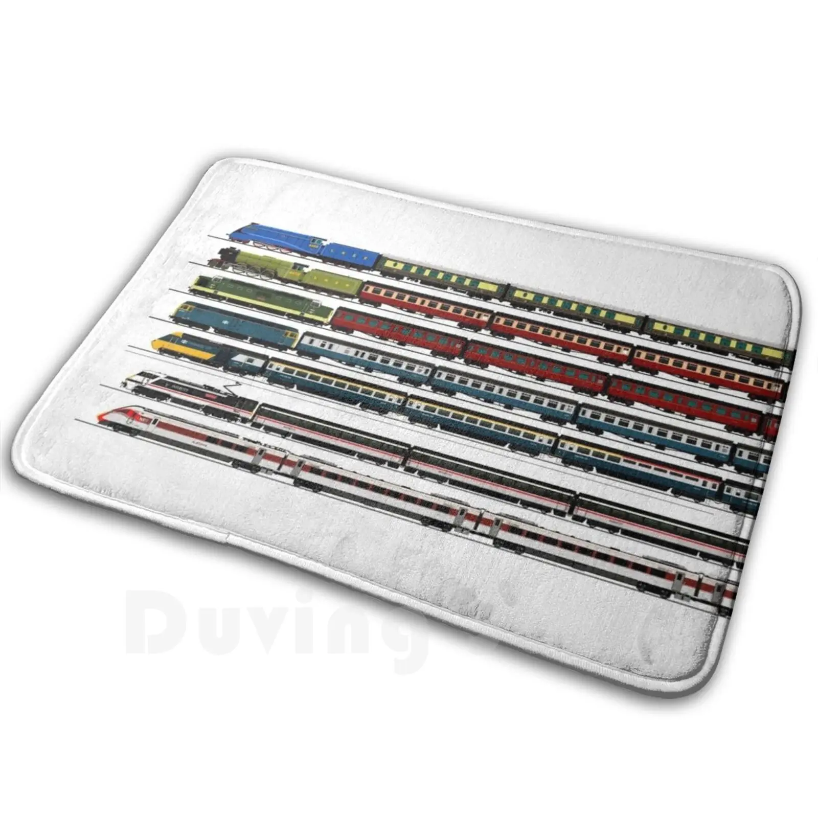 British Treni Tappeto Tappeto Tappeto Tappetino Antiscivolo S Camera Da Letto Locomotive Intercity 125 Intercity 225 Br Mallard Flying Scotsman