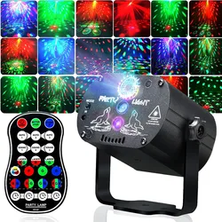 Projecteur Laser à 60 motifs, lumière de fête DJ Disco Rechargeable USB, effet de scène, lampe pour mariage, anniversaire, décoration de salle de vacances 