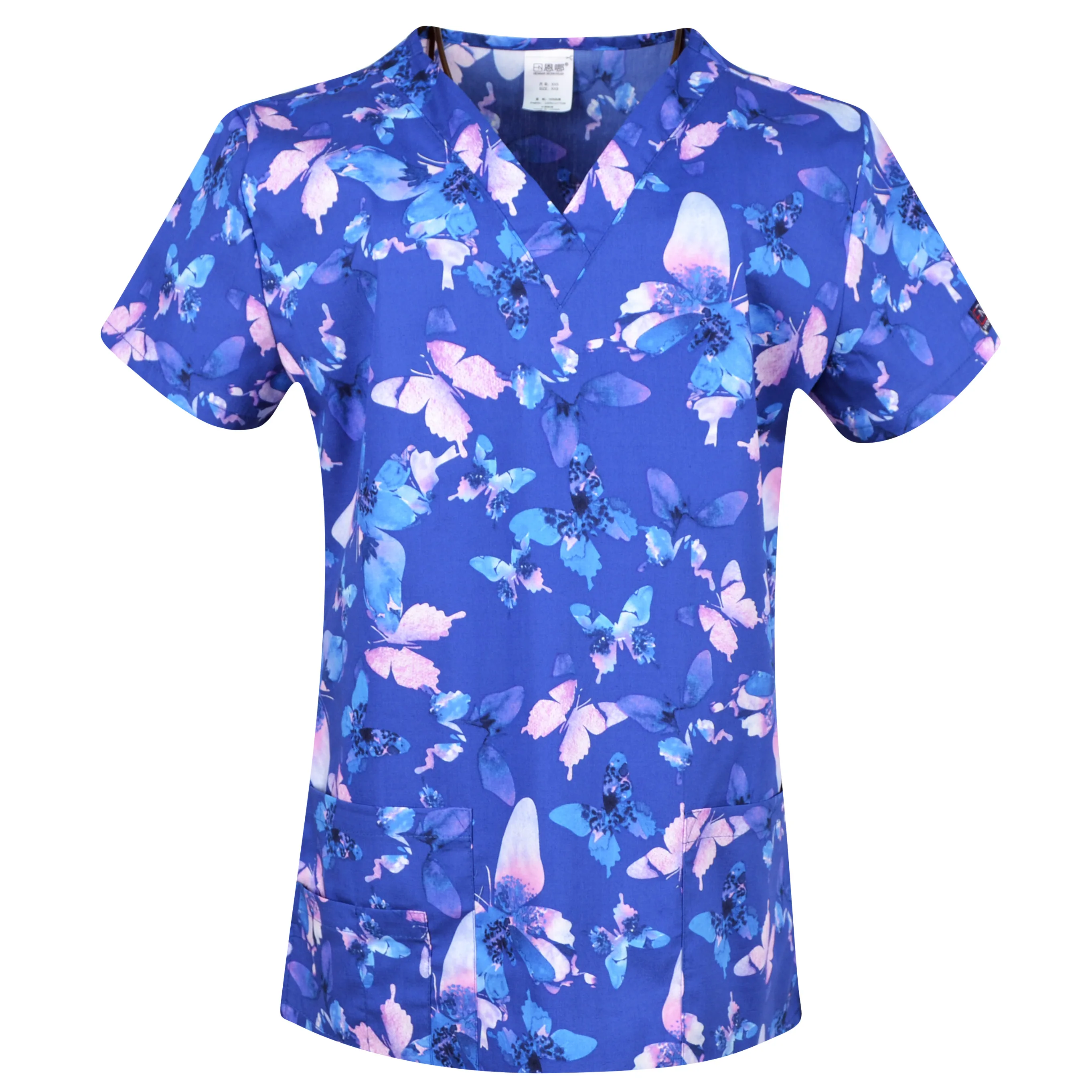 Women Scrub Top with V Neck 100% Cotton  XXS-5XL