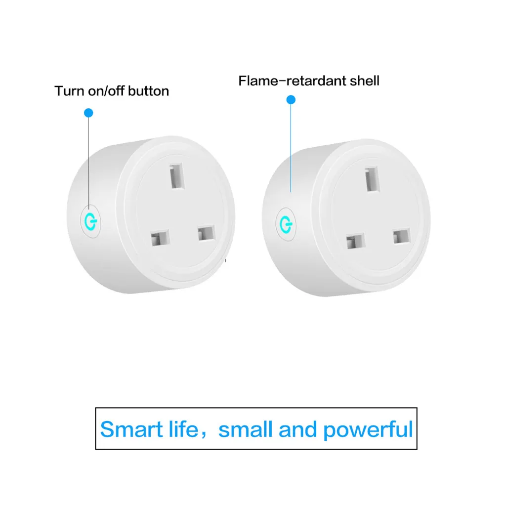 Вилка Великобритании умная WiFi розетка с выключателем питания для Amazon Alexa/Google Home App control UK Plug