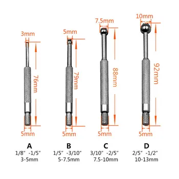 

4pcs/Set Adjustable Carbon Steel Telescopic Gauge Set 3-13mm Manual Measurement Tools DTT88