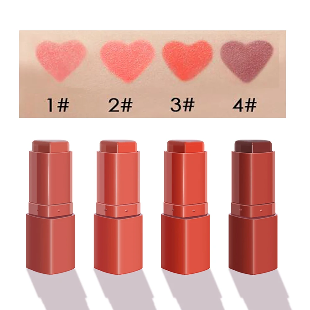 4 цвета любовь макияж румяна стик крем для макияжа лица щек Румяна Косметика